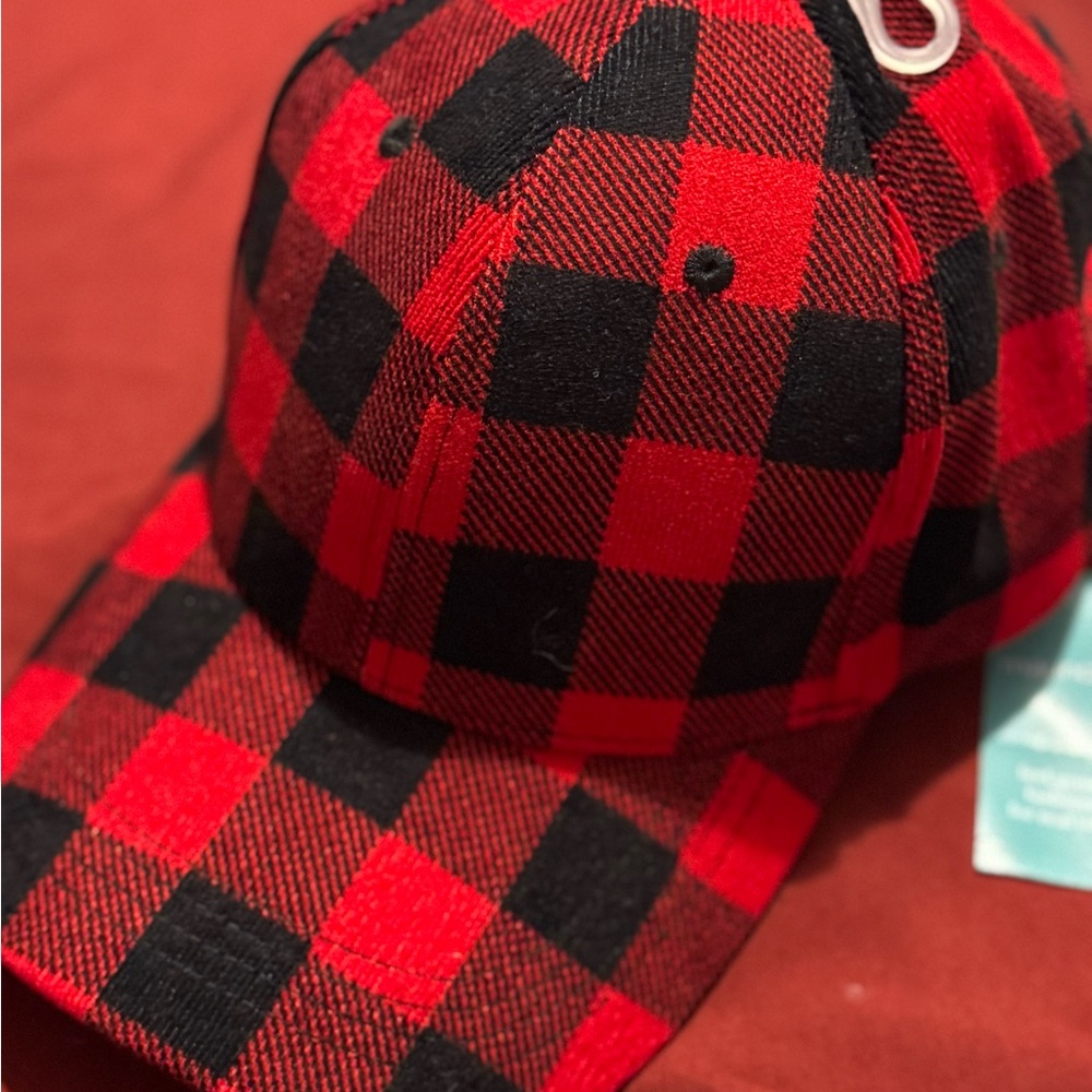 New Buffalo Plaid Red and Black Kids Cap